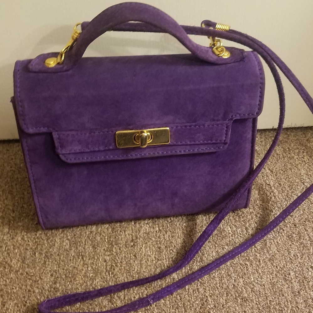 Vintage purple suede purse